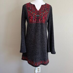 Papillon Textured Boho Embroidered Tunic Dress/Top Size‎ Small